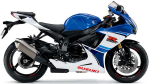 Suzuki GSX-R 600 2016 azul YKY blanco YWW pegatinas