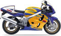 Suzuki Gsxr 600 Corona Alstare 2000 yellow blue fooqs naklejki motostickers decals replica motorcykel stickers oem original