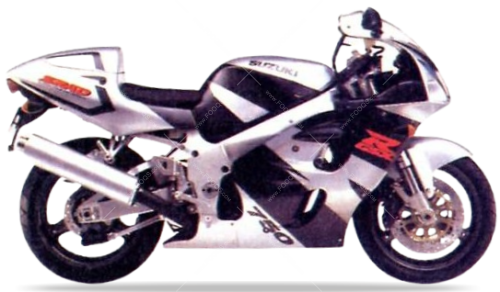 Suzuki GSX R 750 1997 Silver Gray No 2 G7V fooqs naklejki stickers decals aufkleber adesivi adesivo autocollants