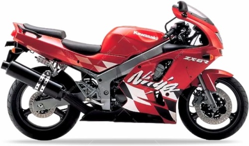 Kawasaki ZX 6R 1997 red A5 fooqs naklejki stickers decals aufkleber oem adhesivos moto lipdukai autocollants moto