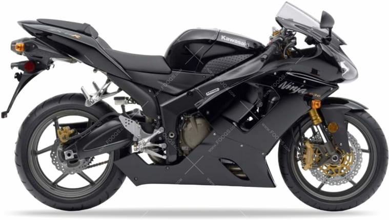 Kawasaki ZX 6R 2005 - 2006 schwarz H8 aufkleber Fooqs.com