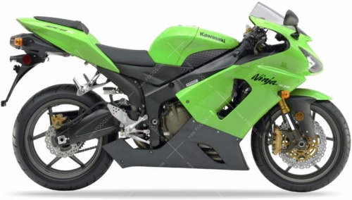 Kawasaki ZX 6R 2005 2006 green 777 fooqs naklejki stickers decals aufkleber oem etiketler lipdukai matrixák
