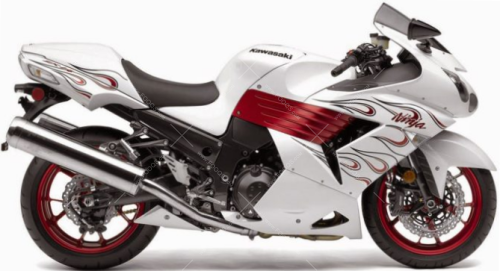 Kawasaki ZZR 1400 Special Edition 2007 2009 White 667 fooqs naklejki stickers