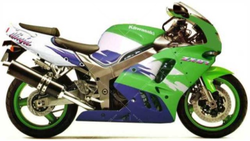 Kawasaki ZX 9R 1997 vert 777 autocollants Fooqs.com