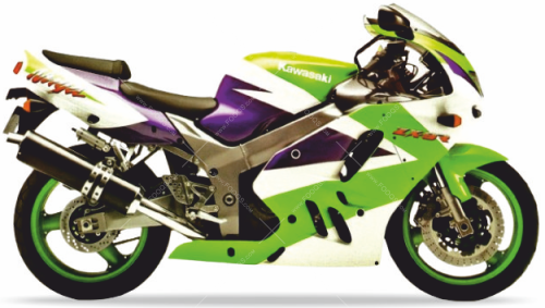 Kawasaki ZX 9R 1994 grün aufkleber Fooqs.com