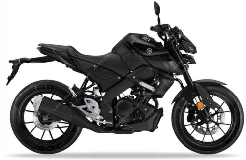 Yamaha MT 125 2021 black matt naklejki fooqs adesivi stickers decals oem aufkleber autocollants original nalepky