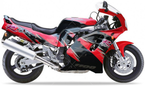 Suzuki GSX R 1100 1993 A6G Black Red No. 2 fooqs naklejki stickers decals aufkleber adesivi adesivo autocollants