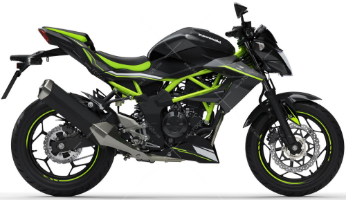 Kawasaki Z 125 2021 black 739 Metallic Spark black 660 naklejki autocollants adesivi naklejki nalepky adhesivos nálepky oem original