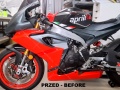 Folia na owiewki Aprilia RS660 – projekt przygotowany przez Fooqs do zastosowań torowych