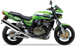 Kawasaki ZRX 1200 R 2005 zöld ezüst mátrix