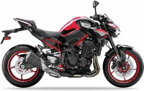 Kawasaki Z900 2024 red fooqs naklejki stickers decals aufkleber oem autocollants moto lipdukai