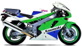 Kawasaki ZXR 750 R zx-7r zx7r zx7 1990 1991 1992 green usa  blue fooqs naklejki motor stickers oem autocollants adesivi naklejki shop decal decals label fairing fairings tank fuel front left right restouration iconic youngtimer oldschool ninja 1