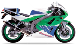 Kawasaki Zxr 400 r 1993 fehér zöld kék 36 mátrix