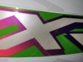 Kawasaki zxr 400 1995 1996 1997 1998 1999 green 7f fooqs naklejki motodecals motocikla uzlīmes decal sticker label oem fairing fairings tank restoration renew paint color zxr400 ninja aufkleber stickers decals oem original  7