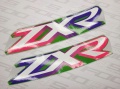 Kawasaki zxr 400 1995 1996 1997 1998 1999 green 7f fooqs naklejki motodecals motocikla uzlīmes decal sticker label oem fairing fairings tank restoration renew paint color zxr400 ninja aufkleber stickers decals oem original  8