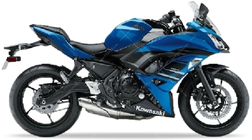 Kawasaki ninja 650 2018 2019 candy plasma blue 723 fooqs motor stickers oem parts fooqs aufkleber autocollants
