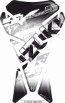 Tankpad-Aufkleber V1 SUZUKI SV 650S weiss
