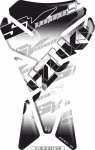 Tankpad-Aufkleber V1 SUZUKI SV 1000 weiss